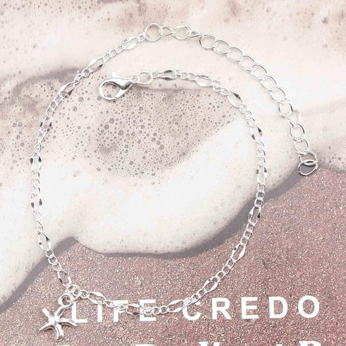 Boho Starfish Anklet Dangle Star Ankle Bracelet Silver Anklet Vintage Figaro Chain Anklet Bracelet Summer Foot Chain Jewelry for Women and Girls G...