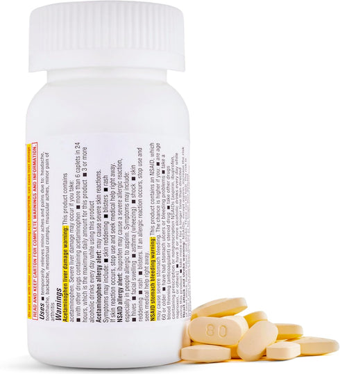 TIME-CAP LABS, INC. - Dual Action 144s – Acetaminophen 250mg & Ibuprofen 125 mg,Dual Action. Pain Reliever for Aches and Pains, Headache Relief, B...
