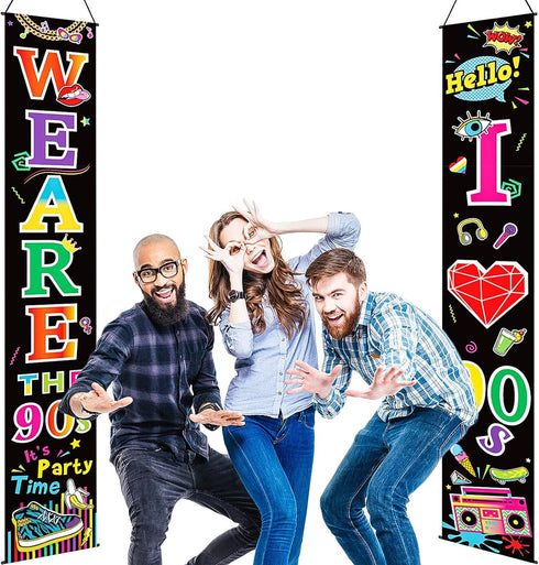 Blulu 70s 80s Party Decoration 90s 80s Banner I Love 1980s Backdrops Back to The 1980s 1970s Hanging Porch Signs for Wall Door Decor Hip Hop Rock ...