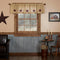 Burlap Natural with Burgundy Stars Primitive 16"x72" Valance Tan Rod Pocket Stenciled Cotton Kitchen Window Curtains...