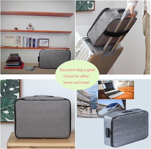 Waterproof Portable Home Lockable Important File Certificate Organizer, Document Storage, Document Bag, File Storage Bag?Legal Size Folder Certifi...