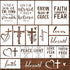 Christian Stencils for Painting - 16 Pcs Christian Stencils for Painting on Wood, Fogiven Cross Stencils for Painting on Wall Home Decor, Religiou...