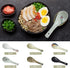 6 Pieces Japanese Retro Ceramics Soup Spoons Japanese Style Rice Spoon Flatware Asian Chinese Serving Spoons Appetizers Tableware Meal Partner for...