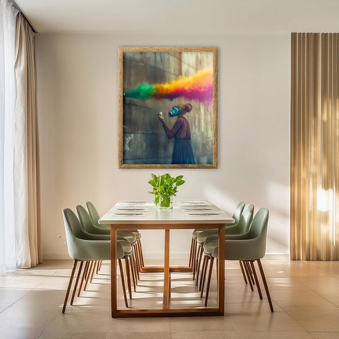 Posterizer-gritty street art-colorful poster-graffiti artist making art -3-Retro Art-Abstract & Modern Art-Gift for Street Art, Mural Fans- unfram...