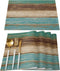 Vandarllin Placemats Set of 6, Retro Rustic Wood Texture Polyester Stain Resistant Table Mats Washable Placemat Decoration for Kitchen Dining Tabl...