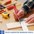 Hiboom 2 Pack Carpenters Pencil with 12 Refills and 2 Pack Tungsten Carbide Scriber with Extra 12 Replacement Marking Tip, Carpenter Woodworking A...