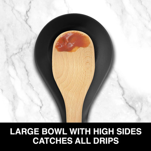 OGGI Stainless Steel Spoon Rest- Long Handle Holds Kitchen Utensils in Place, Great Spoon Rest for Kitchen Counter, Stove Top, or Coffee Station; ...