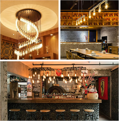 ST64 Light Bulbs 8W Dimmable Vintage LED Edison Bulbs ST64 Antique LED Filament Bulbs 80 Watt Equivalent Warm White 2300K E26 Base Retro Vintage B...