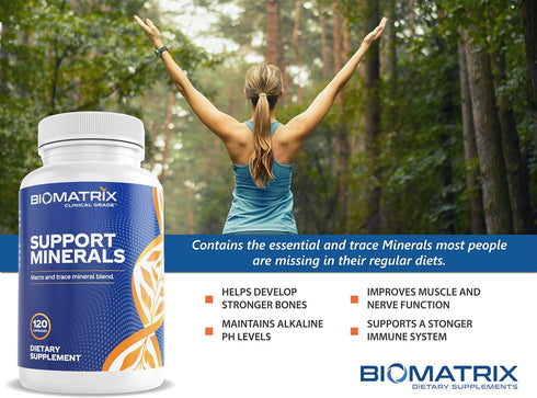 BioMatrix Mineral Supplement for Men and Women, Chelated Minerals | Iron-Free, Calcium, Magnesium, Copper, Zinc, Vitamin D, Iodine | Veggie Caps, ...