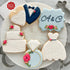 Ann Clark Cookie Cutters Wedding Cookie Cutters 5-Pc Set Made in the USA, Square Plaque, Wedding Cake, Wedding Dress, Diamond Ring, Double Heart...