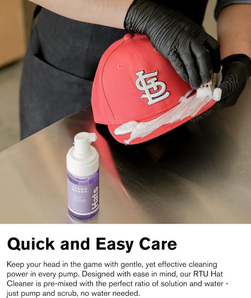 Jason Markk Hat Care Kit, 4 oz Ready-To-Use Hat Cleaner, Premium Cleaning Brush, Effectively Cleans Hats, Safe on All Materials, Specifically Form...