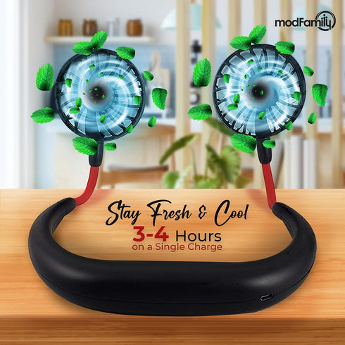 Modfamily Portable Neck Fan - Versatile 360° Rotatable Neck Fan with 3 Modes, Rechargeable Battery....