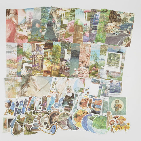 100 Pieces Vintage Scrapbook Supplies Ephemera Pack for Junk Journal Planners Scrapbooking Paper Stickers for Art Aesthetic Journaling Kit Collage...