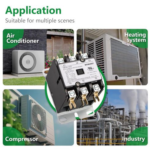 HVAC Contactor,120VAC Control compressor and Fan Motor,Safe and Reliable,Efficient and Energy-saving,Long Service Life (3Pole_40Amp)...