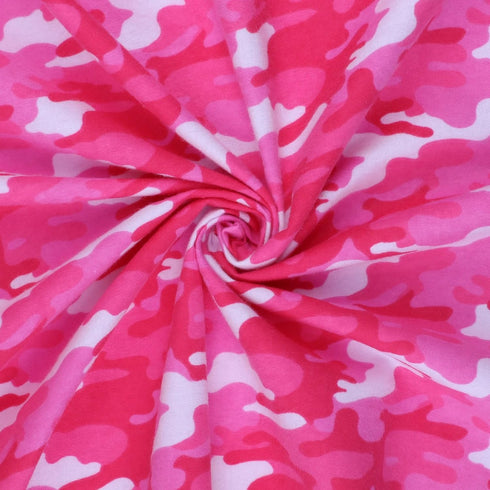 Mook Fabrics Flannel PRT Camo, Hot Pink Cut by The Yard...