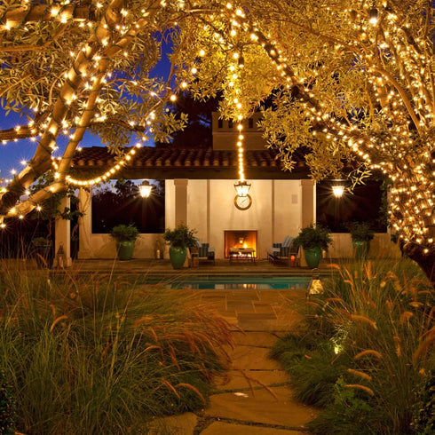 iShabao Solar String Lights Outdoor, 33ft 100 LED Solar Fairy Lights 8 Modes Waterproof Christmas Lights for Garden, Patio, Home, Party, Wedding, ...