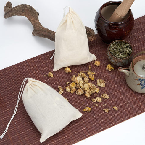 LOOKSGO 25 Pcs 4x6 Inch Muslin Bag Sachet Bag for Party Wedding Home Supplies Cotton Drawstring Bags for Jewelry...