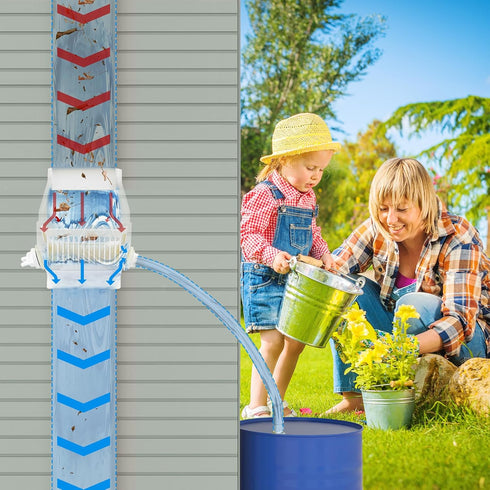 Rainwater Collection System, Rain Barrel Diverter Kit for 2 X 3 and 3 X4 inch, Down Spout RainWater Diverter...