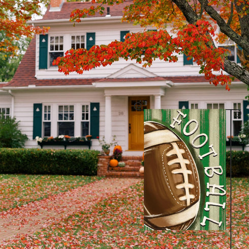 AVOIN colorlife Watercolor Stripes Football Garden Flag 12 x 18 Inch Double Sided, Sports Game Yard Outdoor Flag...
