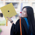 TKNOUS 10Pcs DIY Grad Cap Decorations - Gold Glitter Heavyweight Premium Construction Paper with Gold 2024 Graduation Charm for Graduation Cap Tas...