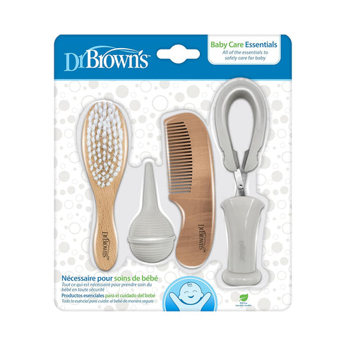 Dr. Brown's Baby Care Essentials Kit, Nail Scissors with Case, Nasal Aspirator, Cradle Cap Brush and Comb, BPA-Free...