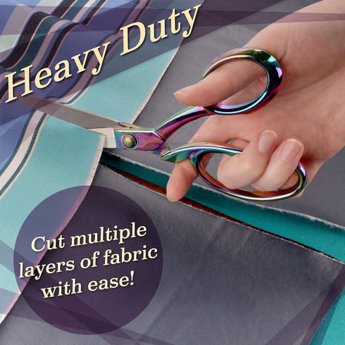 JubileeYarn Unicorn Scissors Heavy Duty Sewing Set - 2 Scissors, Blue Measuring Tape...