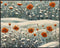 Posterizer 1 pcs-snowy winter flowers scene in oil painting style-2-Landscape & Nature Art-Floral & Botanical Art- Dining Room Decor- unframed wal...