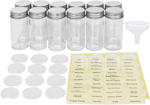 Simple Houseware Spice Jars Bottles w/label (Set of 12)...