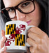 3dRose (mug_158370_1) State Flag of Maryland - US American - Heraldic banner of George Calvert 1st Baron Baltimore America - Ceramic Mug, 11-ounce...
