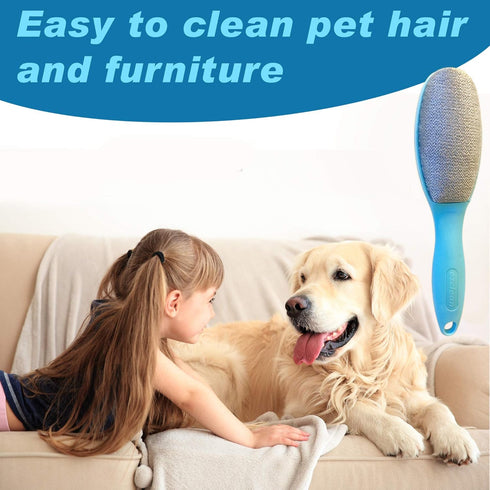 ezclean 2 Pack Lint Brush for Clothes, Couch, Furniture Reusable & Double Sided Pet Hair Remover Brush, Cleaner for Dog Cat Hair, Magic Velvet Lin...