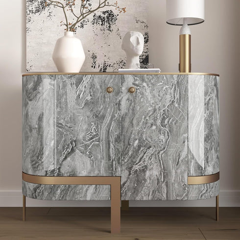 Silver/Gray Marble Contact Paper Glossy Marble Peel and Stick Countertops Wallpaper for Kitchen Backsplash Faux Marble Wall Paper Self Adhesive Vi...