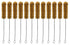 EISCO 12PK Bristle Cleaning Brushes with Fan-Shaped Ends, 9.25" - Twisted Stainless Steel Wire Handle - Ideal for 1" - 1.2" Diameter Tubes, Bottle...