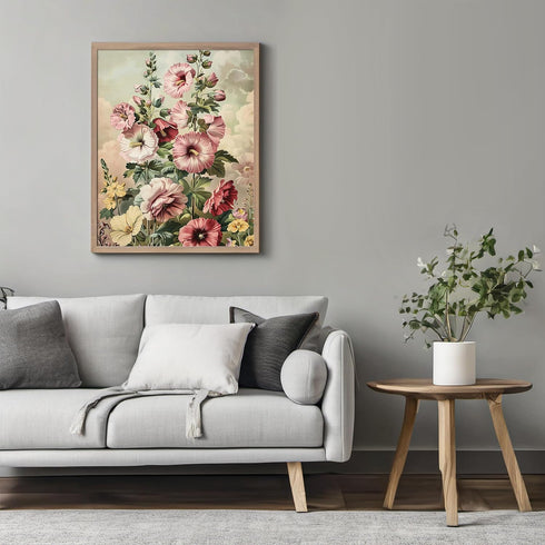 Posterizer 1 pcs-pastel pink wild flowers in the nature-Floral & Botanical Art-Abstract & Modern Art-Decor for Home & Office- UNFRAMED Wall Art...