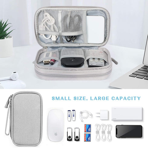 FYY Travel Cable Organizer Bag Pouch Electronic Accessories Carry Case Portable Waterproof Double Layers All-in-One Storage for Cord, Charger, Pho...