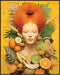 Posterizer 1 pcs-redhead vintage woman with fruits collage-Abstract & Modern Art-Retro Art-Gift for Art Lovers-Art for Cafe, Restaurant, Coffee Ba...