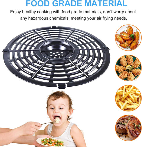 Air Fryer Replacement Parts for Chefman TurboFry 3.6QT Power XL 4QT Emeril Lagasse 4QT, 8.1'' Non-Stick Round Air Fryer Accessories Replacement Tr...