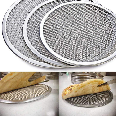 Pizza Screen, 3PCS Aluminum Alloy Seamless Pizza Screen Non Stick Mesh Net Baking Tray Cookware Kitchen Tool For Oven, BBQ 10 inch and 12 inch,14 ...