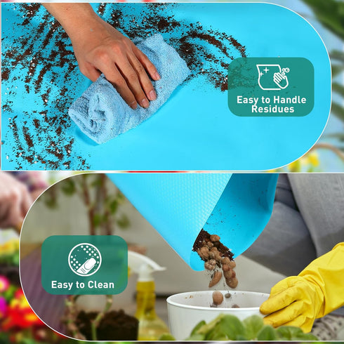 Repotting Mat for Indoor Plants, Waterproof Potting Mat for Indoor Plant Transplanting and Dirt Control, Portable Potting Mat Gifts for Plant Love...