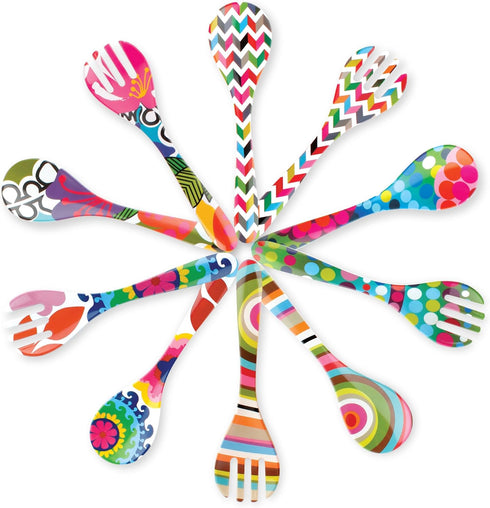 French Bull Salad Server 2 Piece Set - Melamine Dinnerware - 13" - Outdoor, Party, Utensils - Sus...