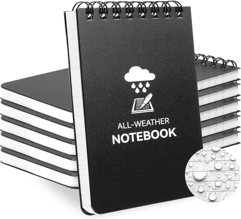 Waterproof Notebook, 3 x 5 Pocket Notepad, All Weather Small Pocket Notebook Stone Paper, Mini Spiral Notepad Weatherproof Police Notepad 100 Line...