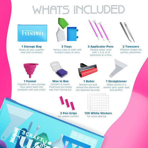 Craft Fusion Diamond Painting Tools and Accessories - Diamond Art Kits for Adults and Kids - DIY Gem Art Supplies for Adults...