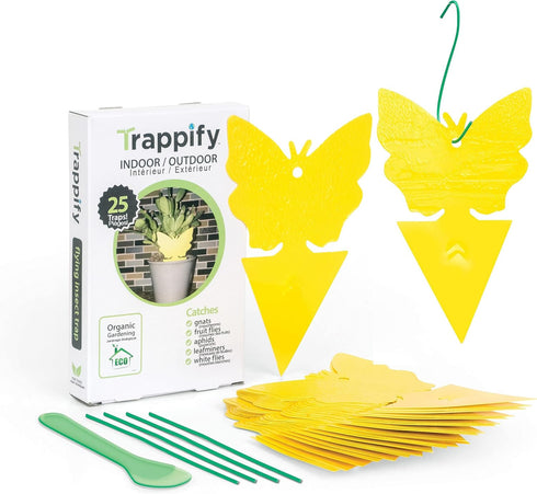Trappify Sticky Gnat Traps for House Indoor - Yellow Fruit Fly Traps for Indoors|Outdoor Plants | Insect Catcher for White Flies, Mosquitos, Fungu...