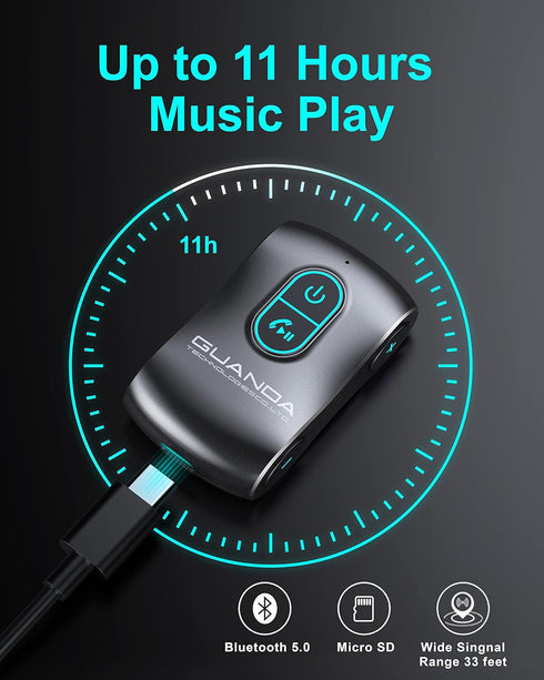 Bluetooth 5.0 Receiver for Car, Noise Cancelling Bluetooth AUX Adapter, Bluetooth Music Receiver for Car Stereo/PC/TV/Home Stereo/Wired Headphones...