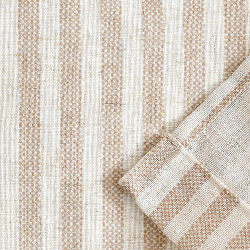 Vangao Kitchen Valance Linen Stripe Short Curtain Farmhouse Country Rustic Pinstripe Tickingstripe Light Filtering Rod Pocket Window Topper Treatm...
