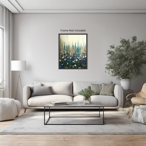 Posterizer 1 pcs-tranquil meadow scene-field of flowers in oil painting style 4-Landscape & Nature Art-Floral & Botanical Art-Decor for Home & Off...