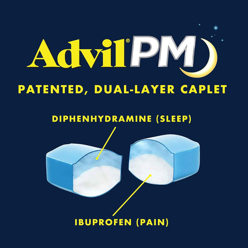 Advil PM (20 Count) Pain Reliever/Nighttime Sleep Aid Coated Caplet, 200mg Ibuprofen, 38mg Diphenhydramine...