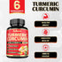 6in1 Turmeric Curcumin Supplement - 3 Month Supply - 95% Curcuminoids with Ginger Root, Garlic Bulb, Rosemary & Black Pepper - 90 Capsules...