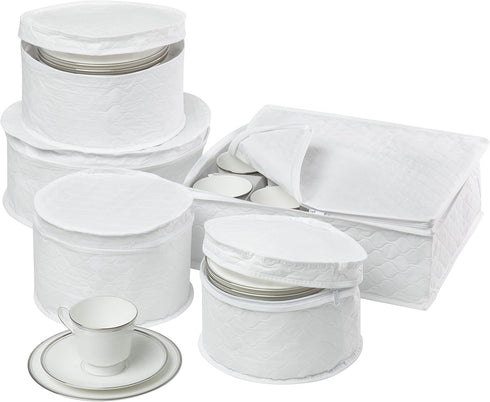 Honey-Can-Do SFT-01630 Dinnerware Storage Set, 5-Piece,White...