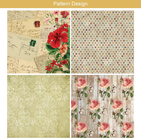 24 Sheets Floral Pattern Paper, Floral Patterned Cardstock Paper 6" x 6" Scrapbooking Supplies Paper Decorative Craft Paper for DIY Card Making Ph...