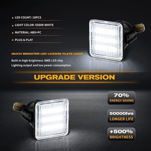 Gempro LED License Plate Light Assembly Lamp Replacement Compatible with Tundra 2014-2021, Tacoma 2016-2021 Pickup Truck, 6500K White...